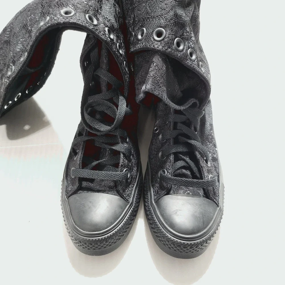 Womens Sz 8.5 Converse Knee-High Shoes Chuck Taylor All Star XXHi Black A15661C